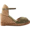 Viscata Aiguablava Canvas Espadrille Sandal Wedges In Olive