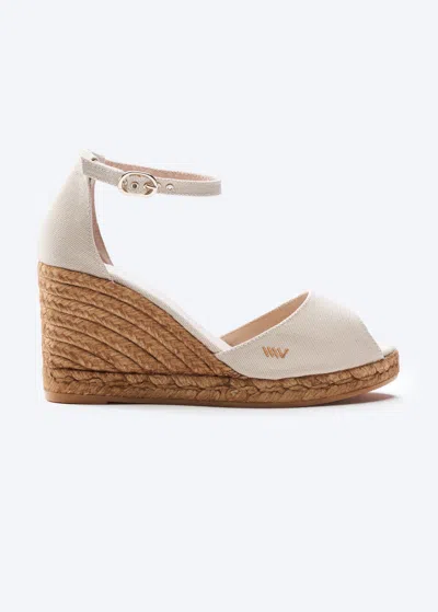 Viscata Aiguafreda Canvas Espadrille Sandal Wedges In Neutral