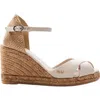 Viscata Aiguafreda Canvas Espadrille Sandal Wedges In Beige