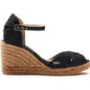 Viscata Aiguafreda Canvas Espadrille Sandal Wedges In Black