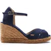 Viscata Aiguafreda Canvas Espadrille Sandal Wedges In Navy