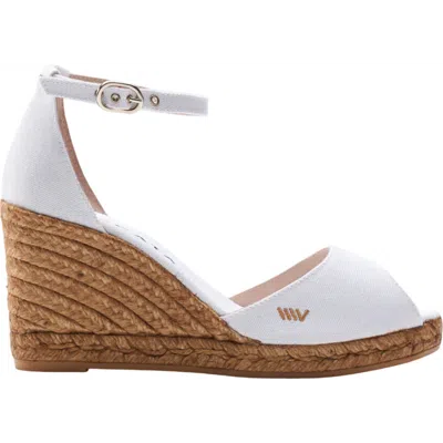 Viscata Aiguafreda Limited Edition Canvas Espadrille Sandal Wedges In White