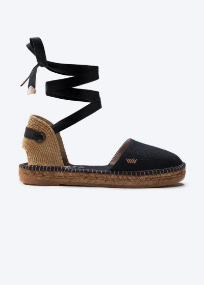 Viscata Candell Linen Espadrille Flats In Black