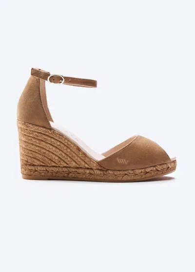 Viscata Caprubi Suede Espadrille Sandal Wedges In Brown