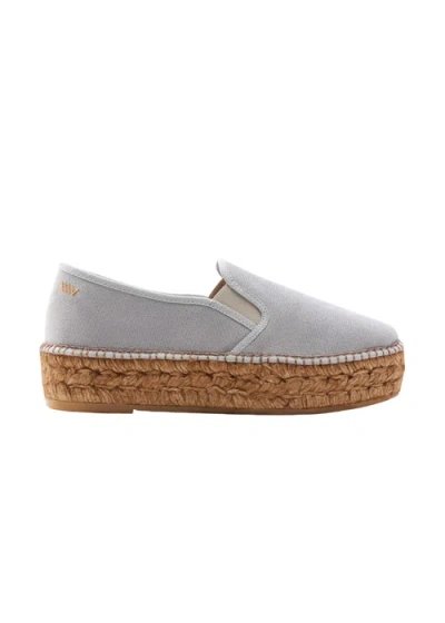 Viscata Castell Canvas Espadrille Platforms In Ash