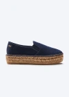 Viscata Castell Canvas Espadrille Platforms In Navy