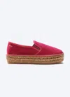 Viscata Castell Canvas Espadrille Platforms In Red