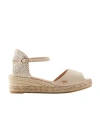 Viscata Cavall Canvas Espadrille Sandal Wedges In Beige