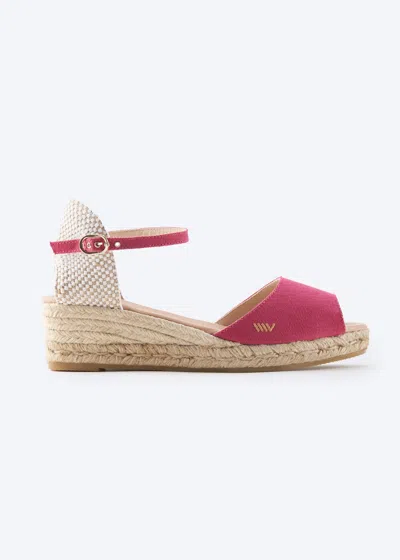 Viscata Cavall Limited Edition Canvas Espadrille Sandal Wedges In Red