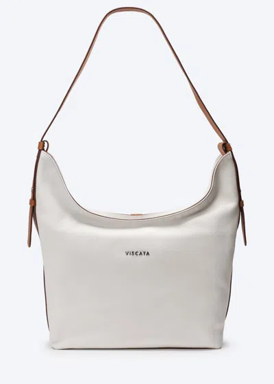 Viscata Cyprien Leather Crossed Body Handbag In White