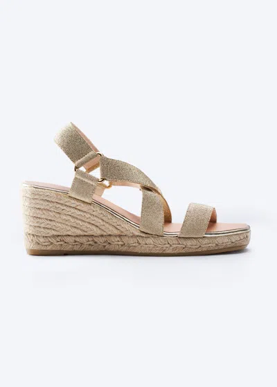 Viscata Dalia Archive Elastic Espadrille Sandal Wedges In Animal Print