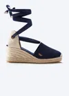 Viscata Escala Canvas Espadrille Wedges In Navy