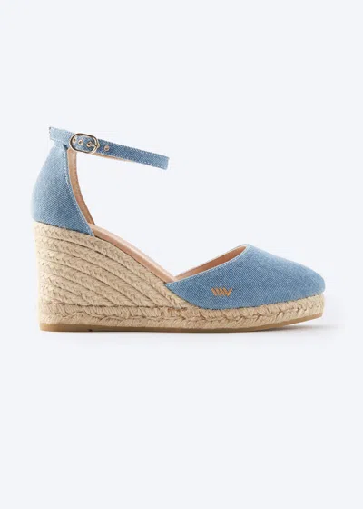 Viscata Estartit Archive Canvas Espadrille Wedges In Blue