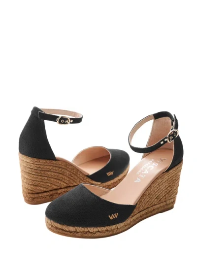 Viscata Estartit Canvas Espadrille Wedges In Black