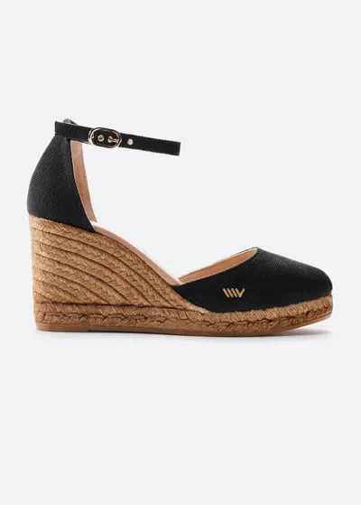 Viscata Estartit Canvas Espadrille Wedges In Black
