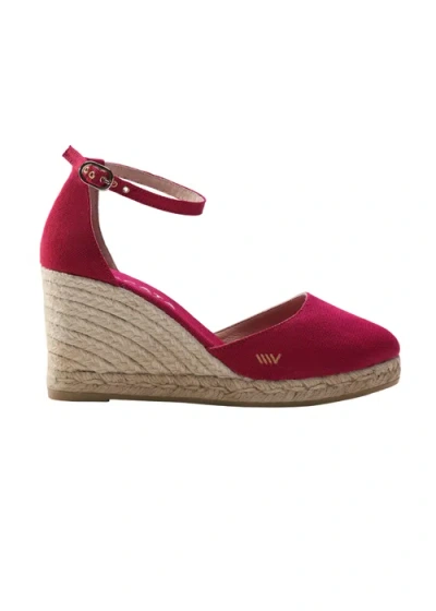 Viscata Estartit Limited Edition Canvas Espadrille Wedges In Red
