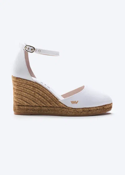 Viscata Estartit Canvas Espadrille Wedges In White