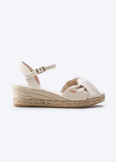 Viscata Farella Canvas Espadrille Sandal Wedges In Neutral
