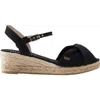 Viscata Farella Canvas Espadrille Sandal Wedges In Black