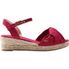 Viscata Farella Canvas Espadrille Sandal Wedges In Cherry