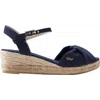 Viscata Farella Canvas Espadrille Sandal Wedges In Navy