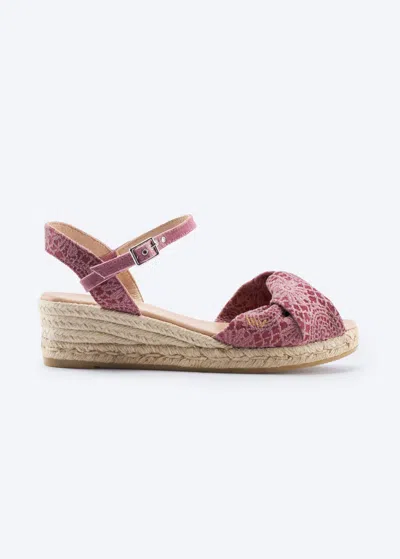 Viscata Farella Premium Fabrics Canvas Espadrille Sandal Wedges In Pink