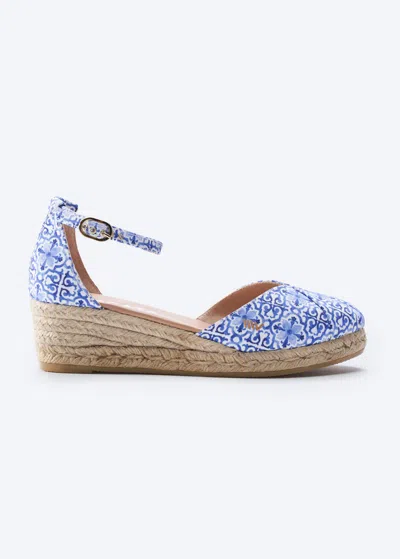 Viscata Formiga Archive Canvas Espadrille Wedges In Blue