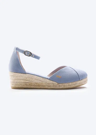Viscata Formiga Archive Canvas Espadrille Wedges In Blue