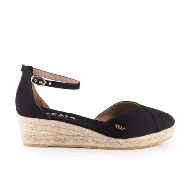 Viscata Formiga Canvas Espadrille Wedges In Black