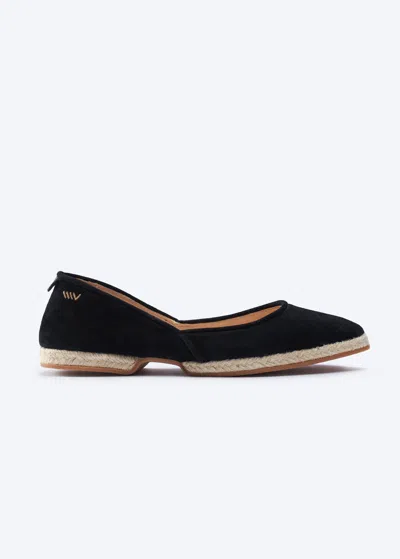 Viscata Garvet Suede Women's Espadrille Flats In Black
