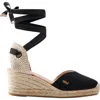 Viscata Gava Canvas Espadrille Wedges In Black