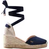 Viscata Gava Canvas Espadrille Wedges In Navy