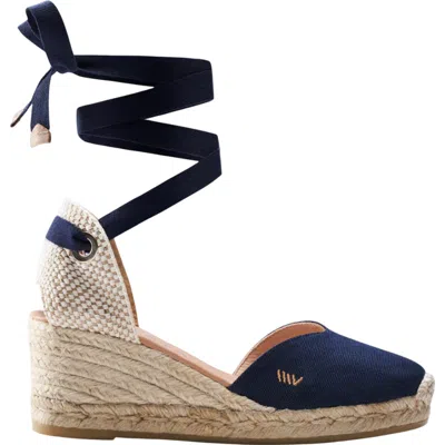 Viscata Gava Canvas Espadrille Wedges In Navy
