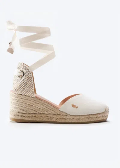 Viscata Gava Canvas Espadrille Wedges In White