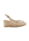 Viscata Gavina Canvas Espadrille Sandal Wedges In Beige