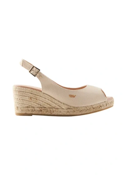 Viscata Gavina Canvas Espadrille Sandal Wedges In Beige