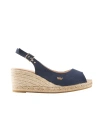Viscata Gavina Canvas Espadrille Sandal Wedges In Navy