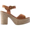 Viscata Jana Suede Espadrille Sandal Heels In Camel