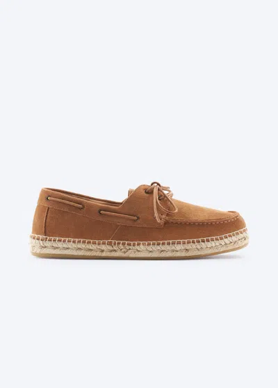 Viscata Levant Suede Men's Espadrille Boat Shoes In Brown