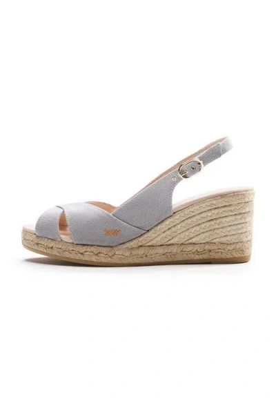 Viscata Llansa Canvas Espadrille Sandal Wedges In Ash