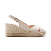 Viscata Llansa Canvas Espadrille Sandal Wedges In Beige