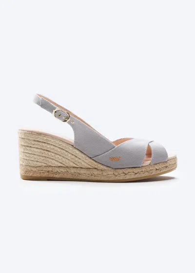 Viscata Llansa Canvas Espadrille Sandal Wedges In Gray