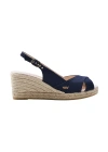 Viscata Llansa Canvas Espadrille Sandal Wedges In Navy