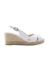 Viscata Llansa Canvas Espadrille Sandal Wedges In White