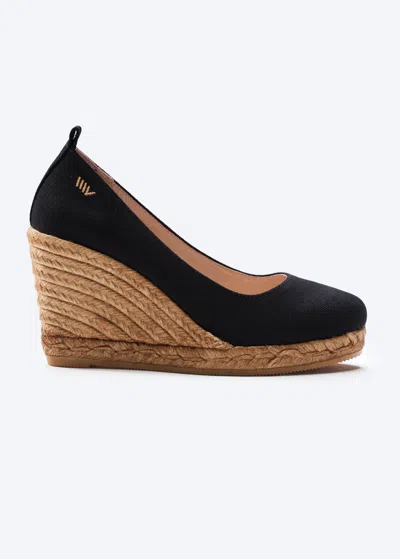 Viscata Marquesa Canvas Espadrille Wedge Pumps In Black