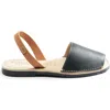 Viscata Menorquina Leather Avarca Sandals In Black