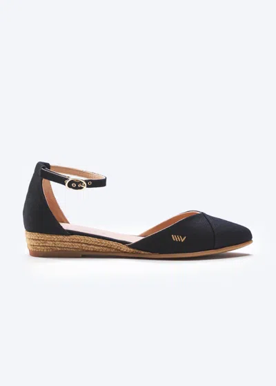 Viscata Montroig Canvas Espadrille Flats In Black