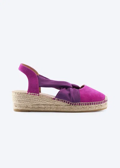 Viscata Morisca Suede Espadrille Wedges In Pink