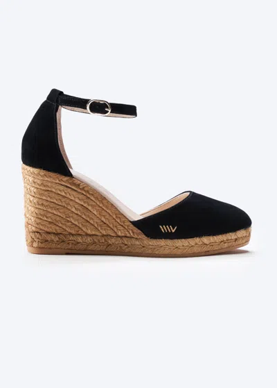 Viscata Palamos Suede Espadrille Wedges In Black