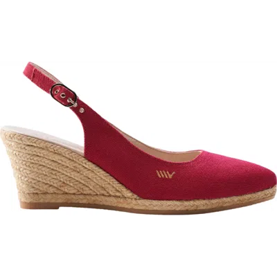 Viscata Palomera Canvas Espadrille Wedges In Cherry